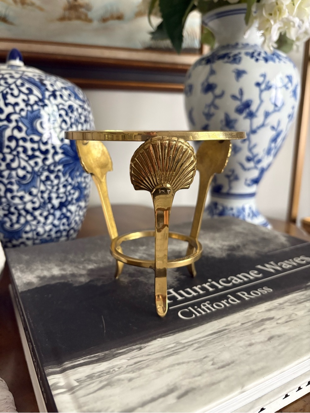 Vintage Brass Shell Accent Holder
